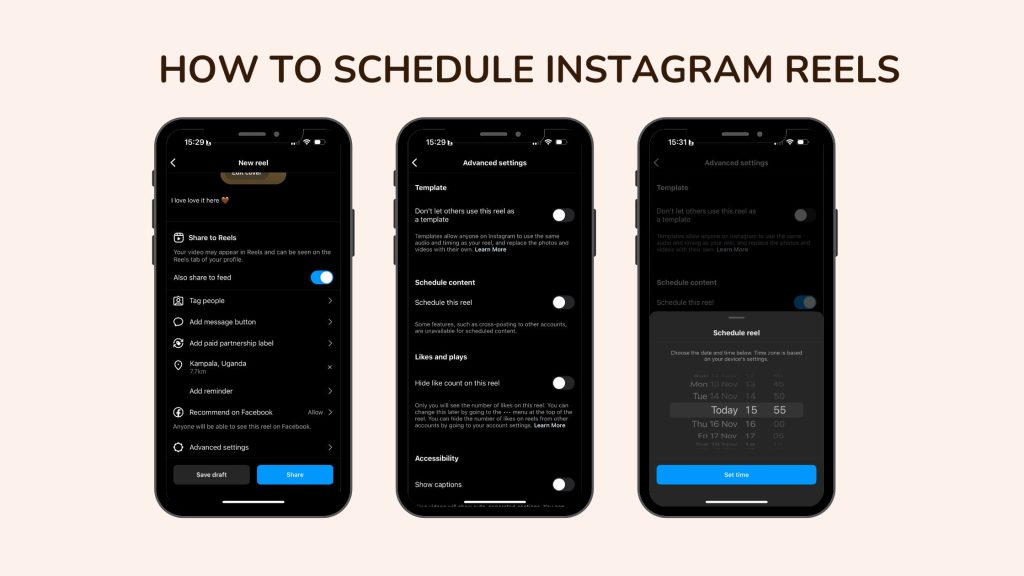 how to schedule reels on instagram